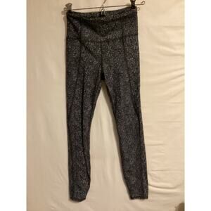 2670 Althea Lightening Static 7/8 Tights Black w/White Specs Size Extra Small